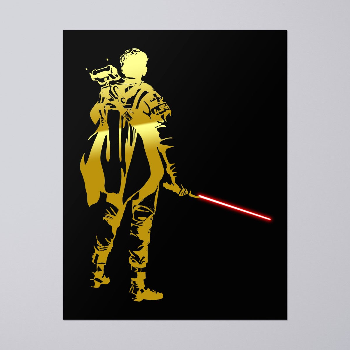 I Know What I Want Now - Cal Kestis Foil Art Print (Red/Gold)
