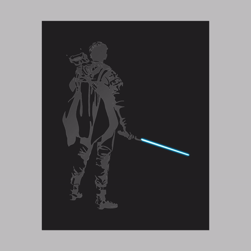 I Know What I Want Now - Cal Kestis Foil Art Print (Blue/Silver)