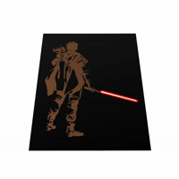 Cal & BD-1 - Red Saber - Gold Foil Print