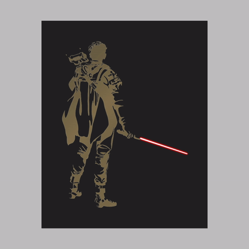 I Know What I Want Now - Cal Kestis Foil Art Print (Red/Gold)
